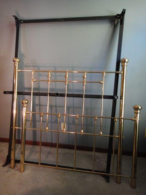 Full Size Brass Head & Footboard Plus Frame EBTH