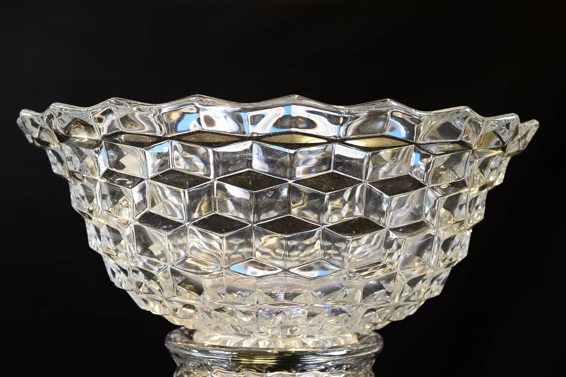 Fostoria American Clear Crystal TwoPiece Punch Bowl EBTH