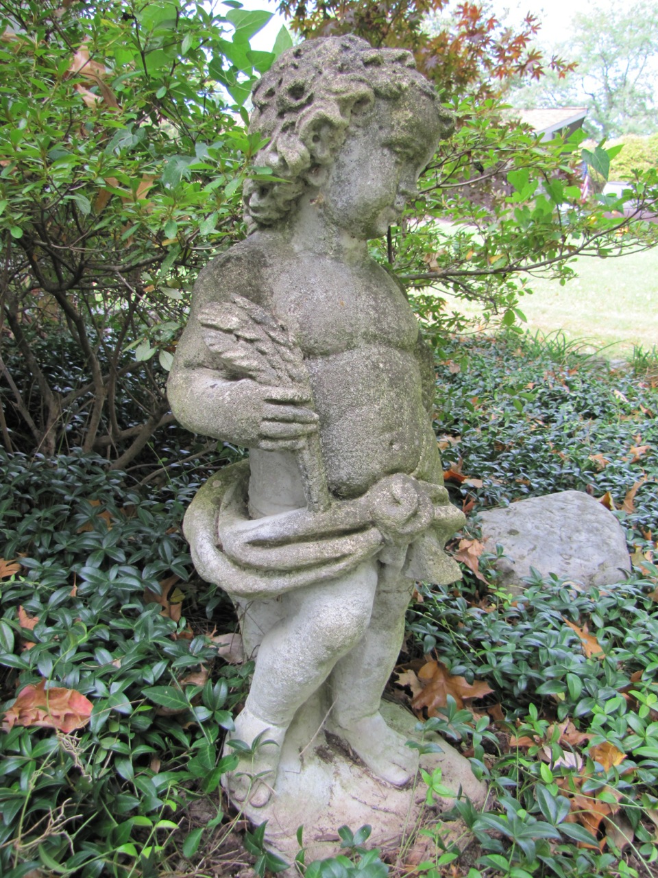 Cherub Boy Cement Garden Statue EBTH