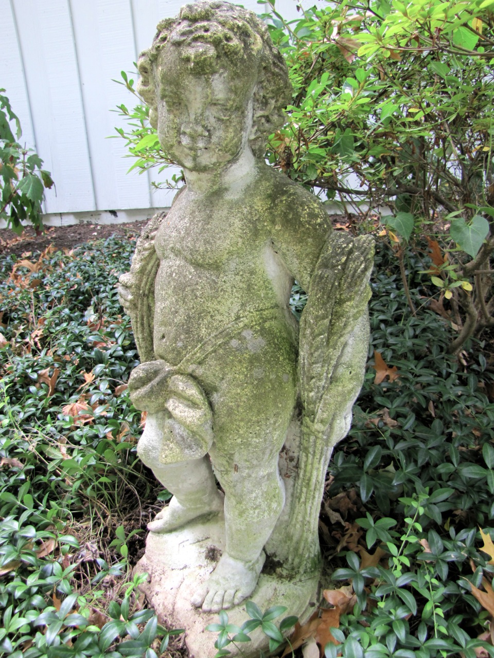 Cherub Boy Cement Garden Statue EBTH