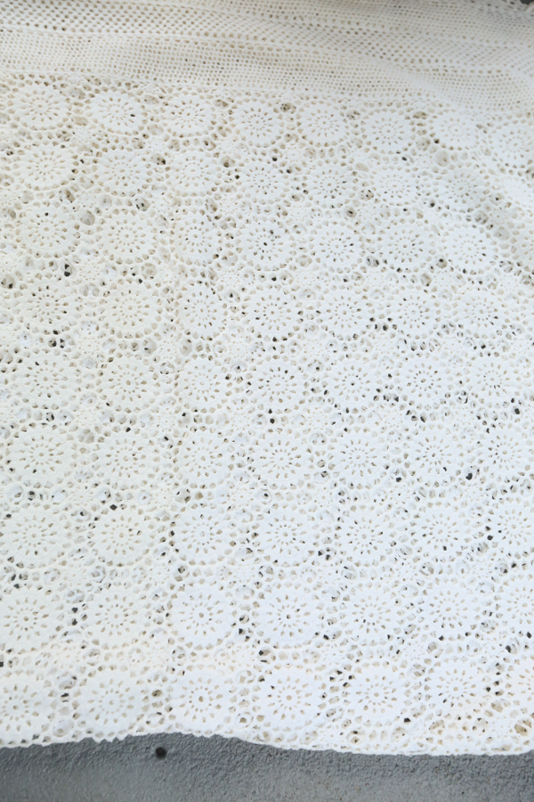 White Crochet Table Cover EBTH