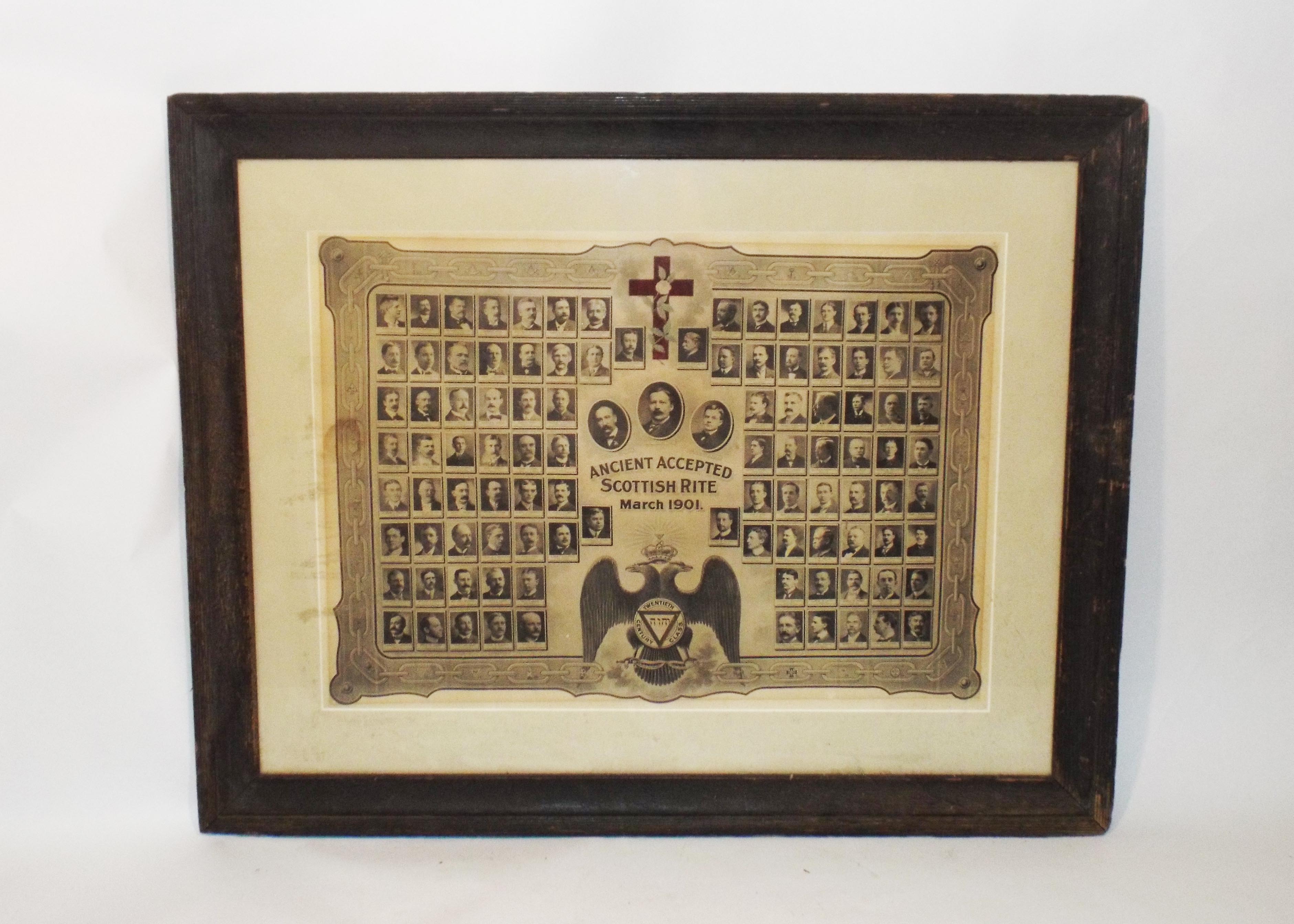 Framed 1901 Scottish Rite Class Photo | EBTH