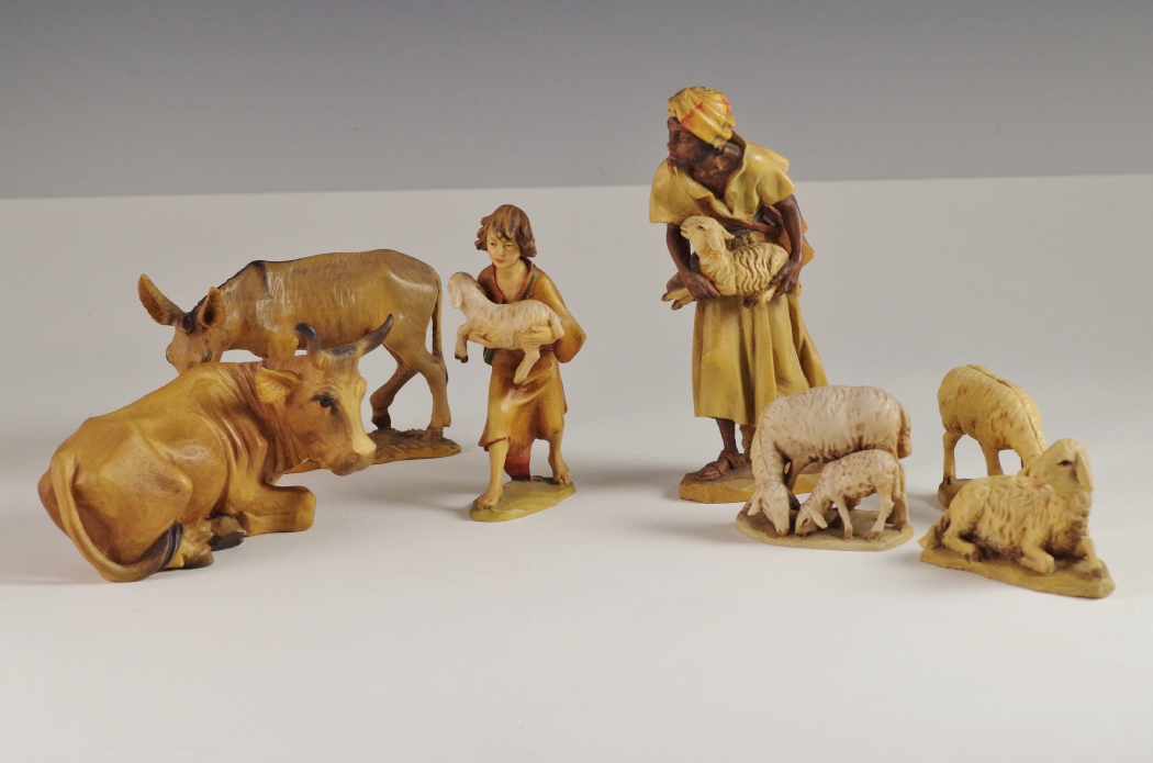 ANRI Hand-Carved Italian Nativity Creche Set | EBTH