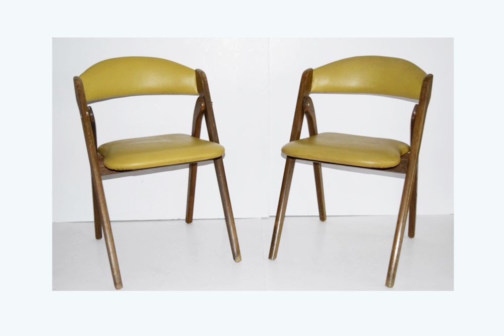 Four Mid Century Modern Coronet Wonderfold Folding Chairs Ebth