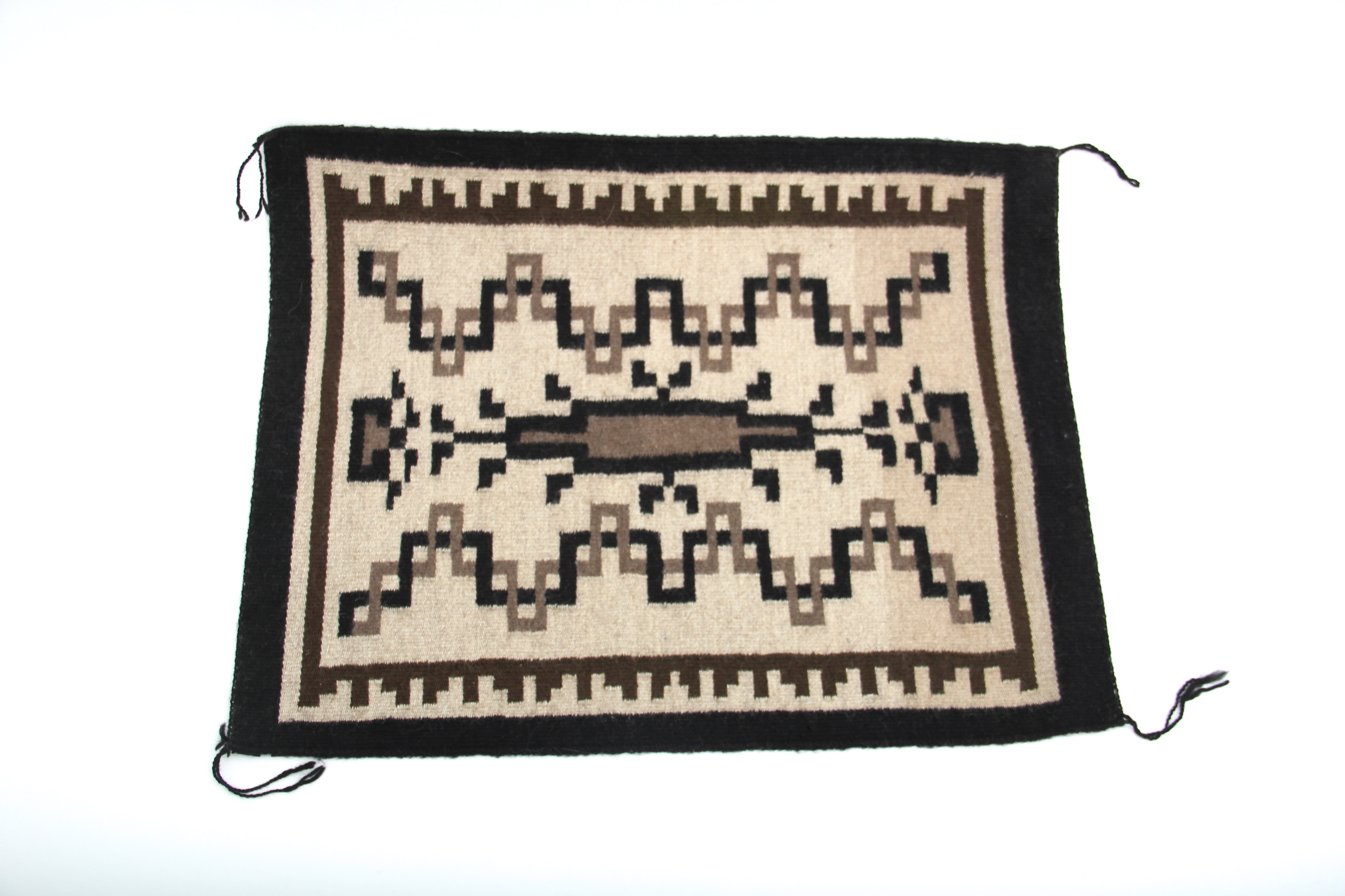 Navajo Woven Rug in the "Two Grey Hills Pattern" EBTH