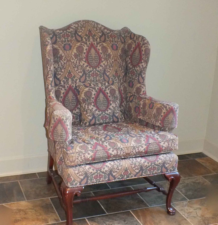 Hickory Furniture Queen Anne Style Wingback Chair : EBTH