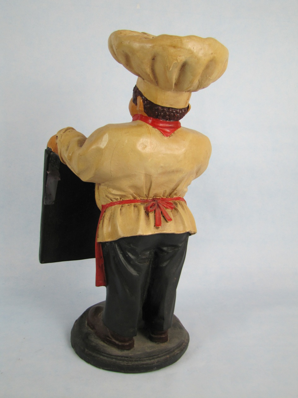 Chef Holding Chalkboard Menu Statue with Platter EBTH