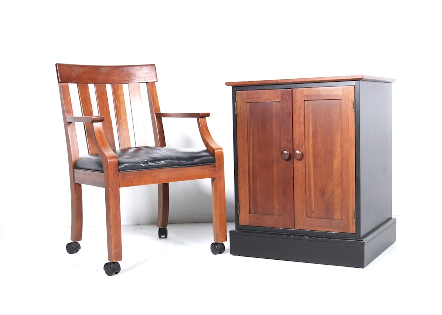 Ethan Allen American Impressions Desk Chair and Cabinet : EBTH - Ethan Allen American Impressions Desk Chair and Cabinet ...