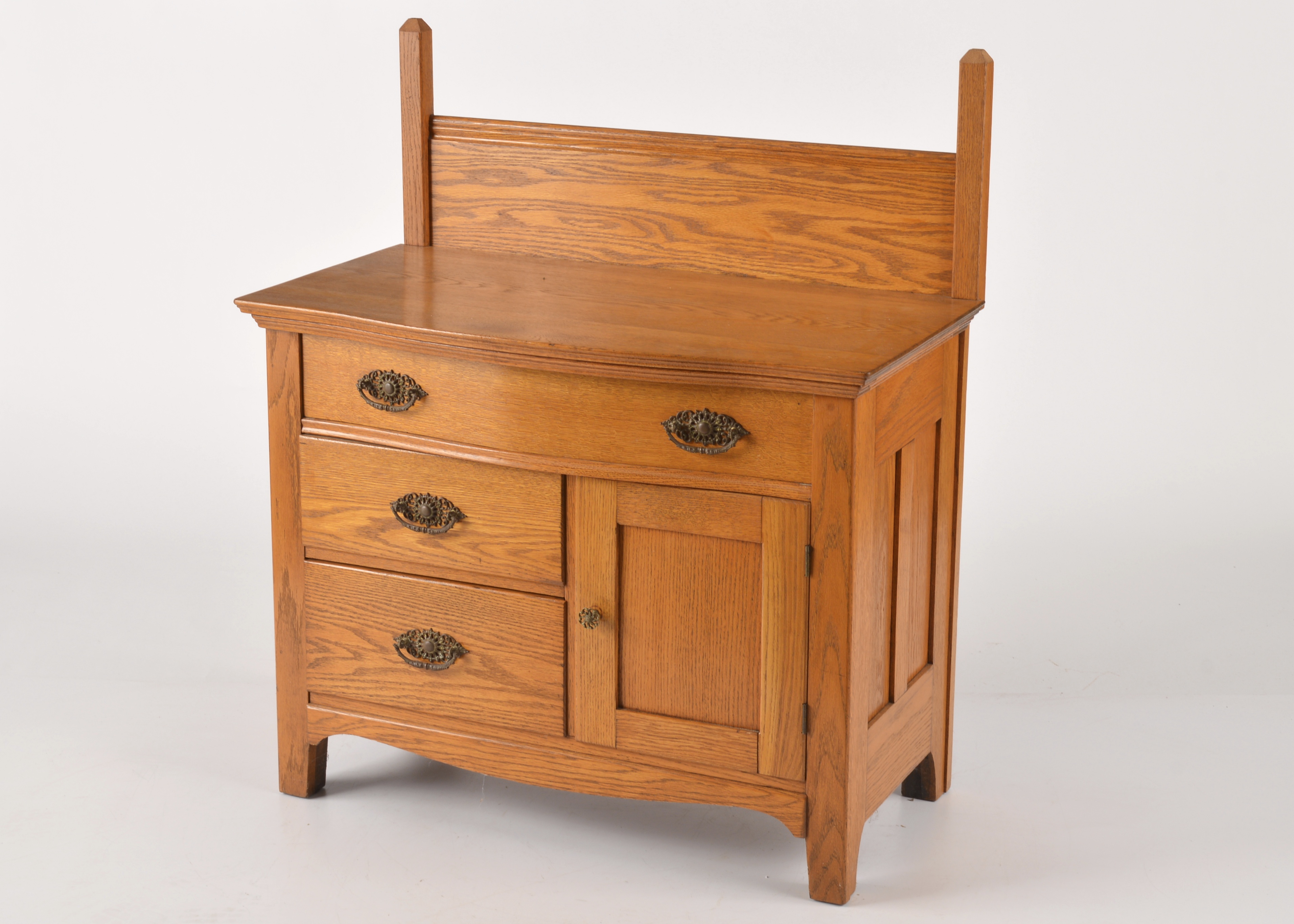 Robert Mitchell American Oak Dry Sink Cabinet Ebth