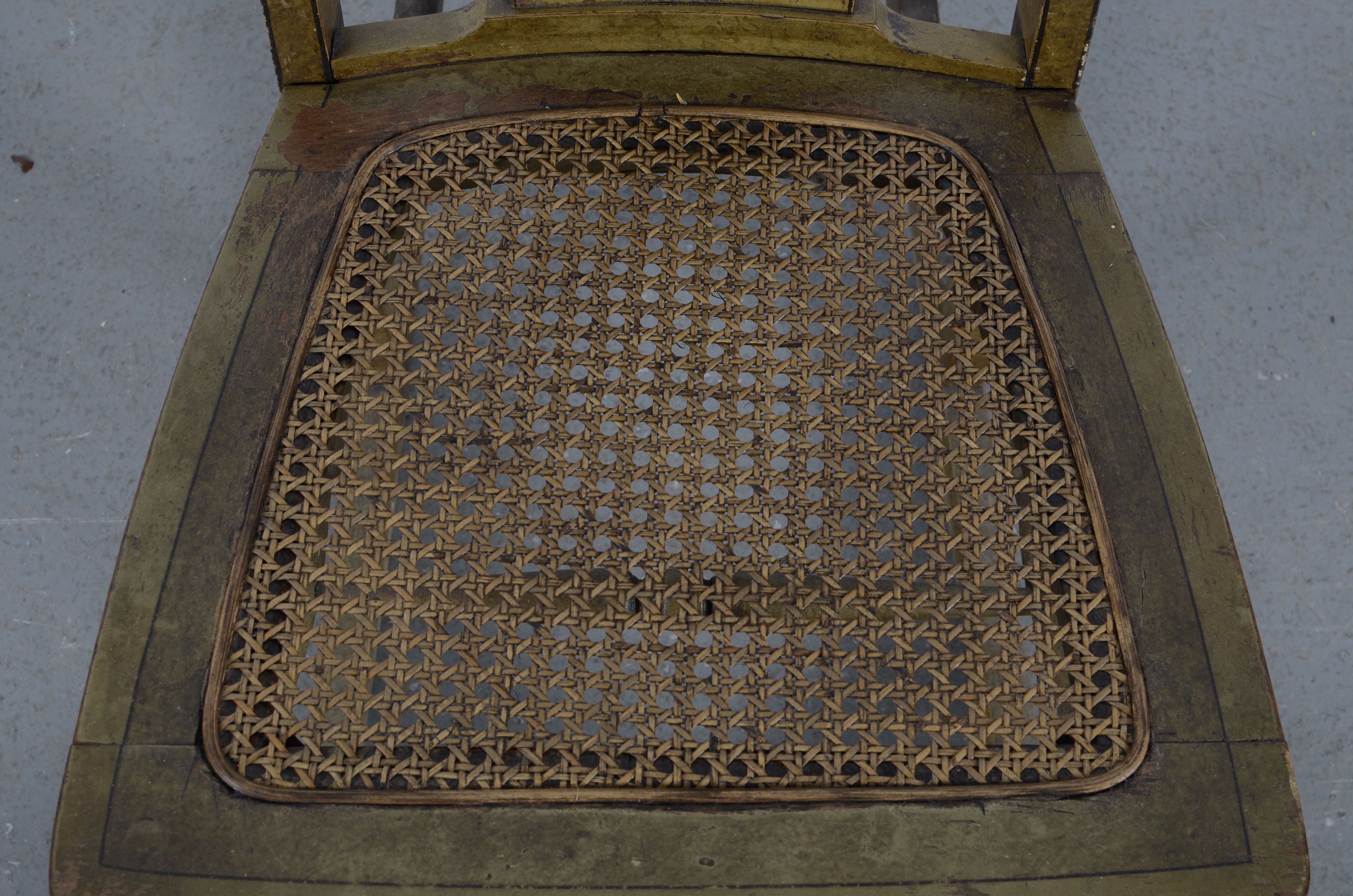 Vintage Hand Painted Cane Bottom Rocking Chair EBTH