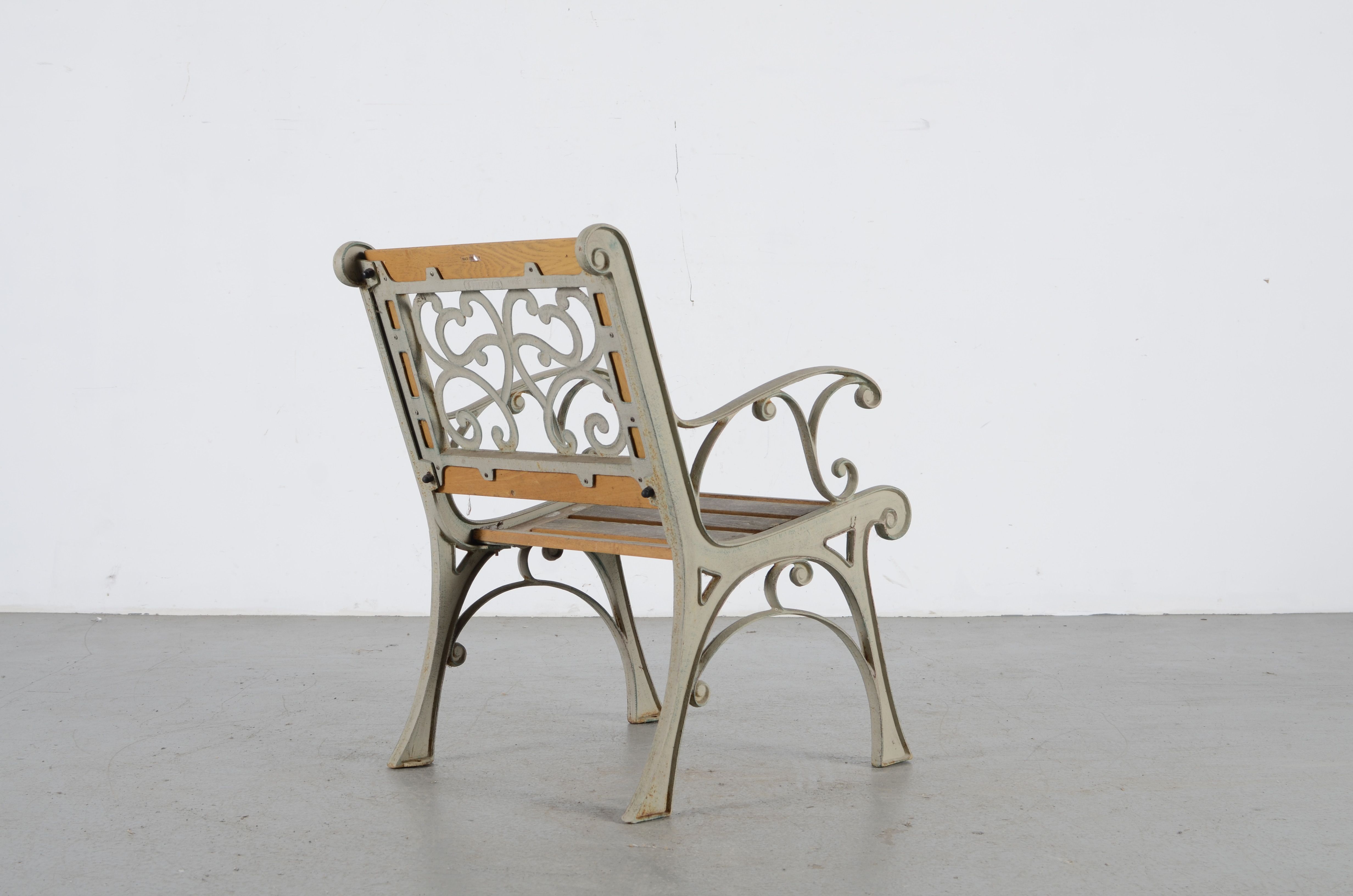 Innova Oak and Cast Iron Patio Furniture Chair and Bench EBTH