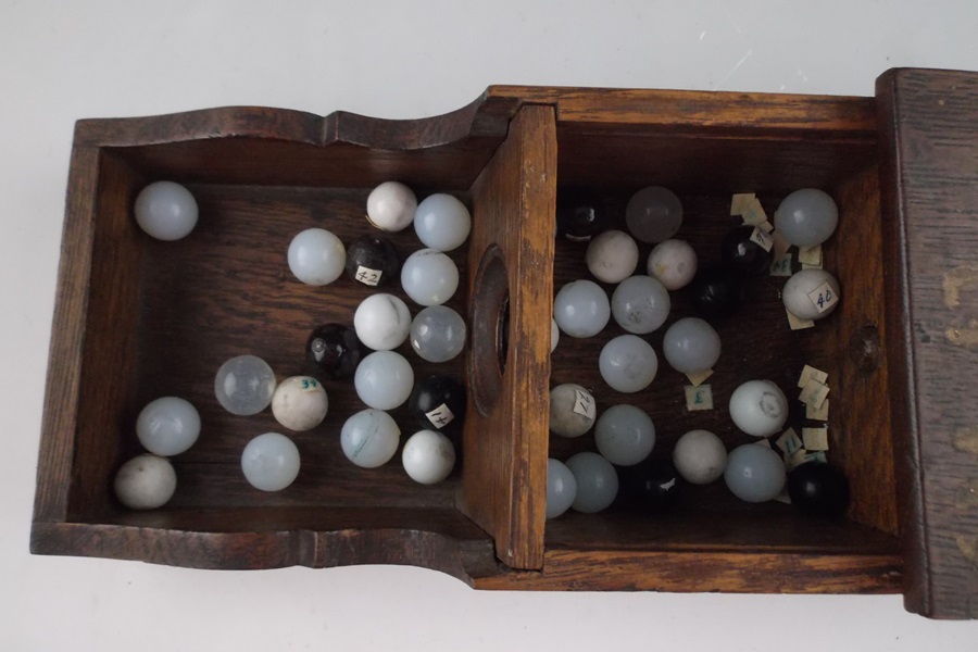 19th Century Fraternal Organization Wooden Ballot Box | EBTH