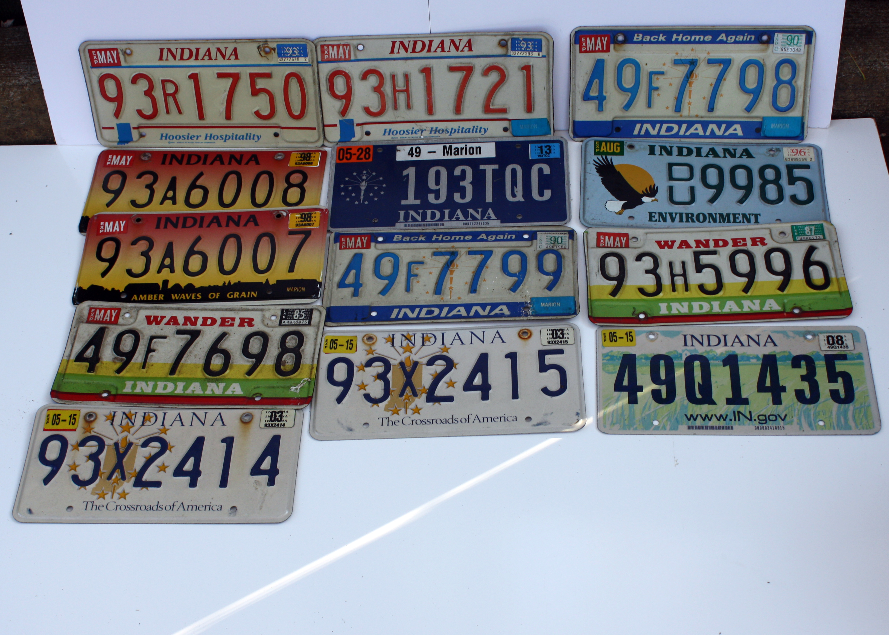 Collection of Indiana License Plates EBTH