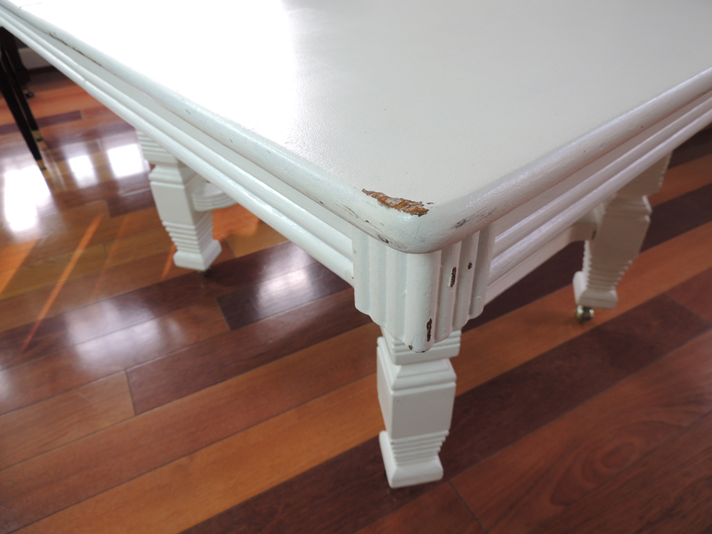 Vintage Hand Carved White Cottage Table EBTH