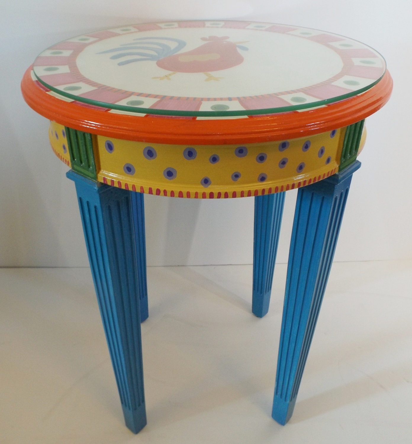 Fun Hand Painted Side Table EBTH