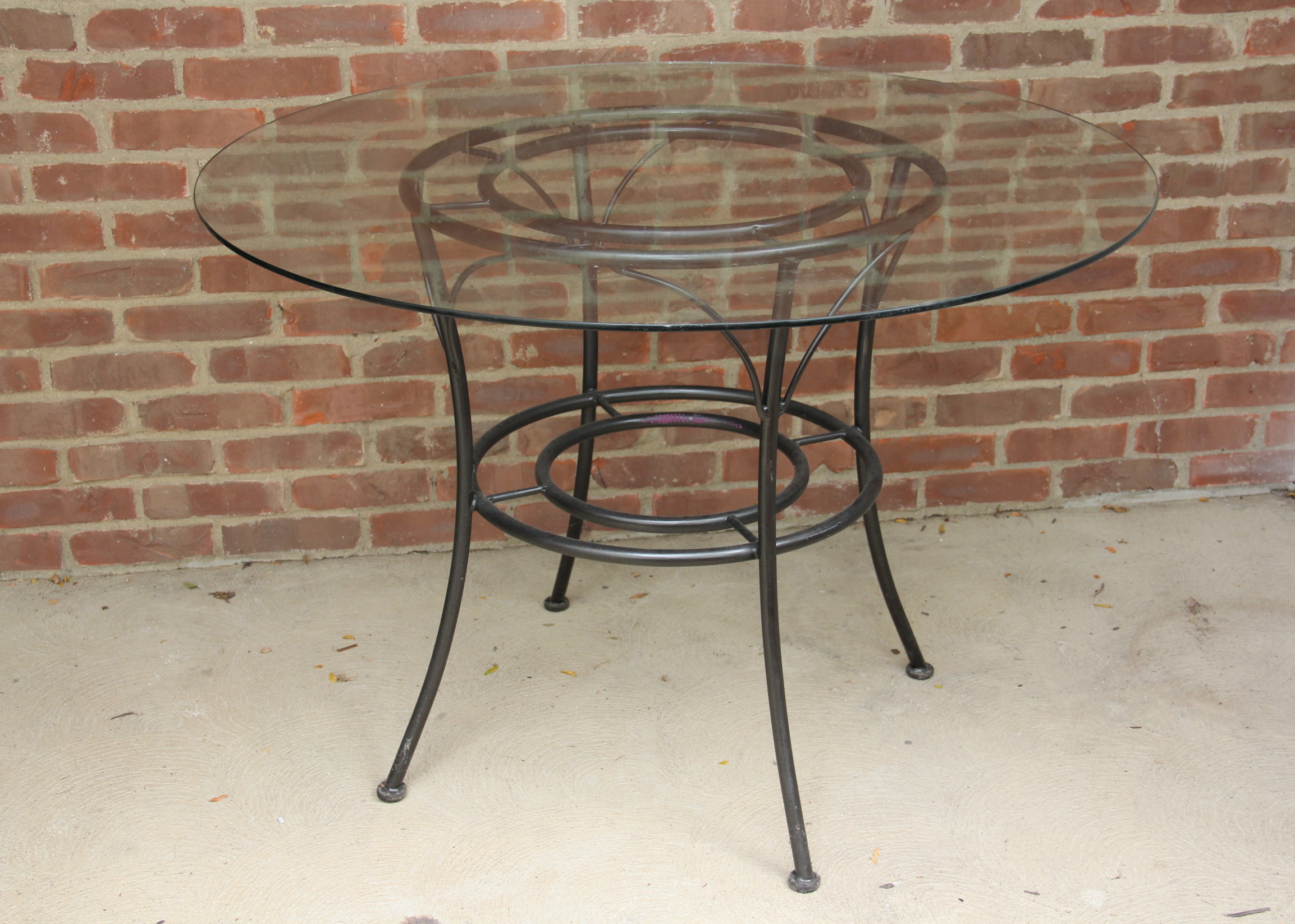 Round Glass Top Patio Table EBTH
