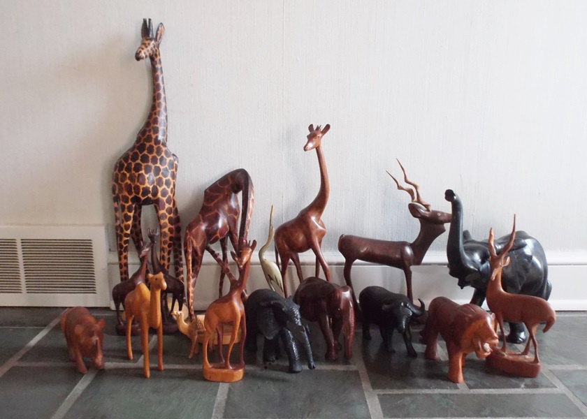 Collection of Carved Wood African Safari Animals EBTH