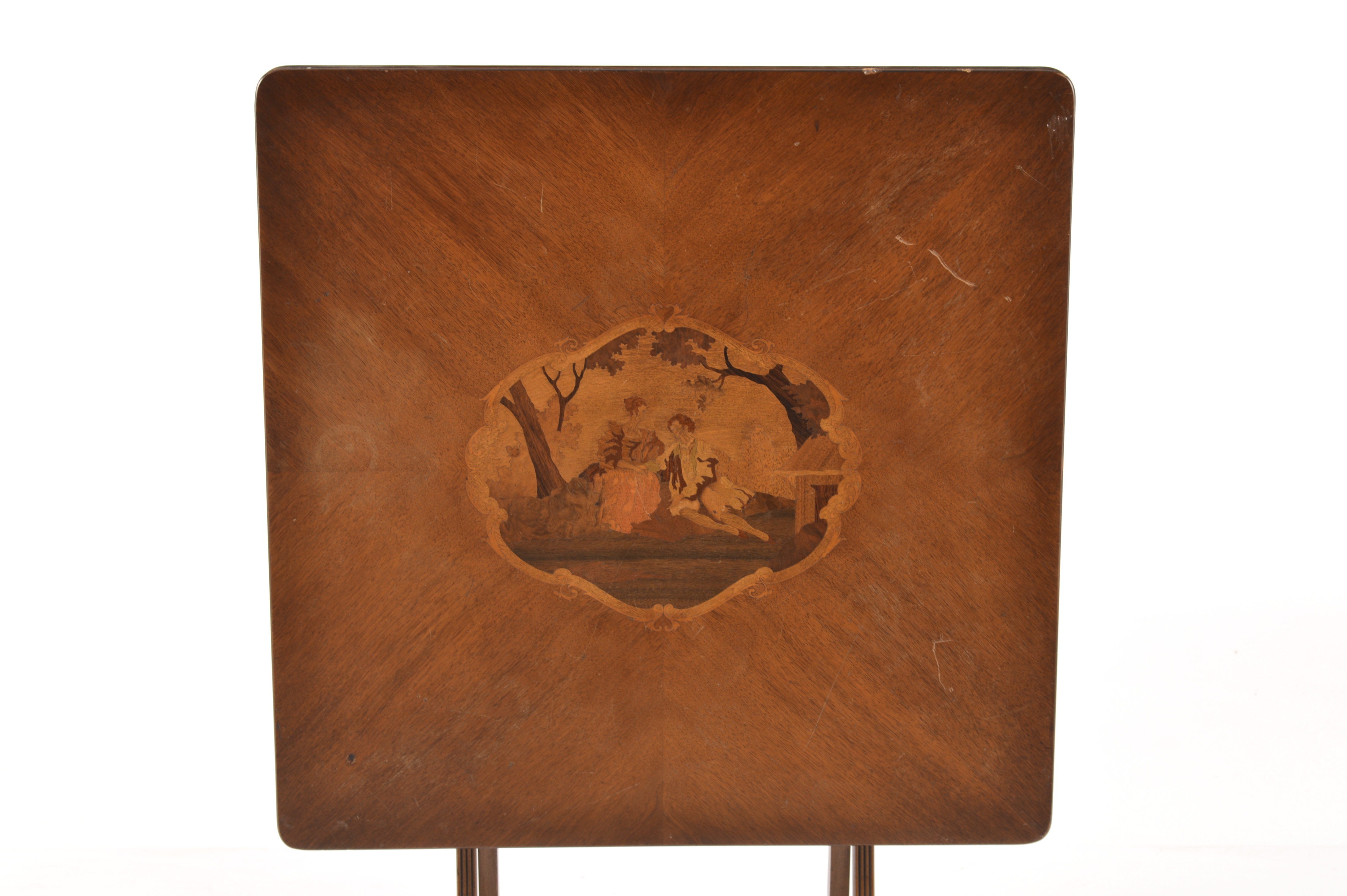 Circa 1940s Marquetry Tilt Top Card Table EBTH