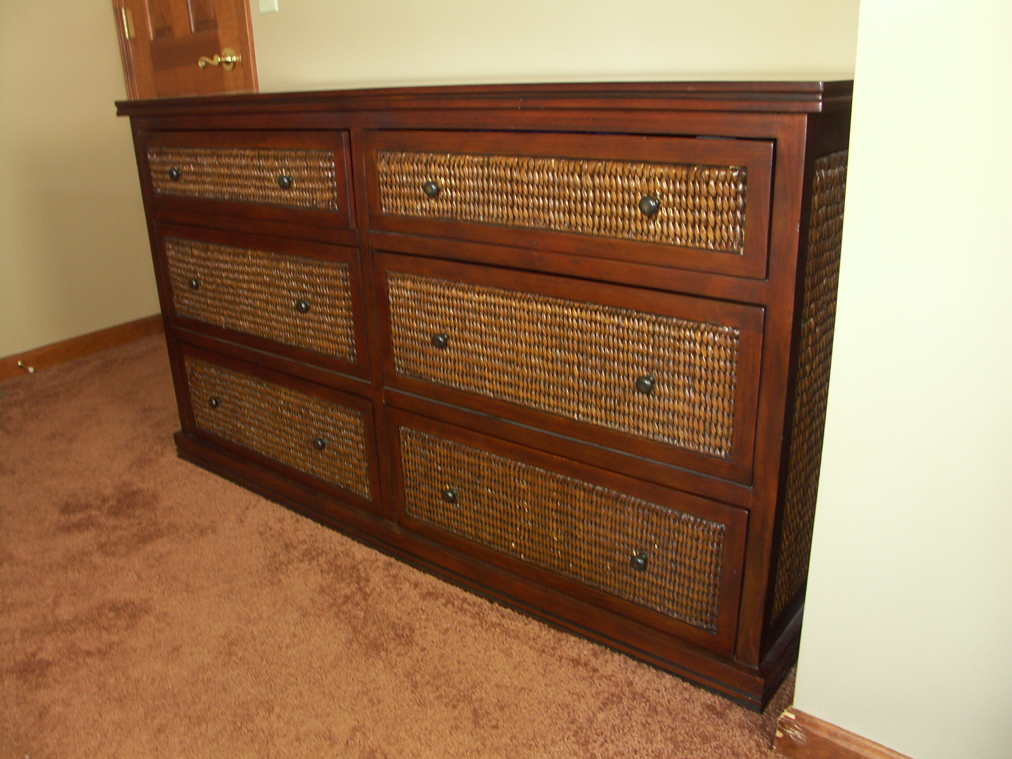 Contemporary Pier 1 Rattan and Wood Dresser EBTH