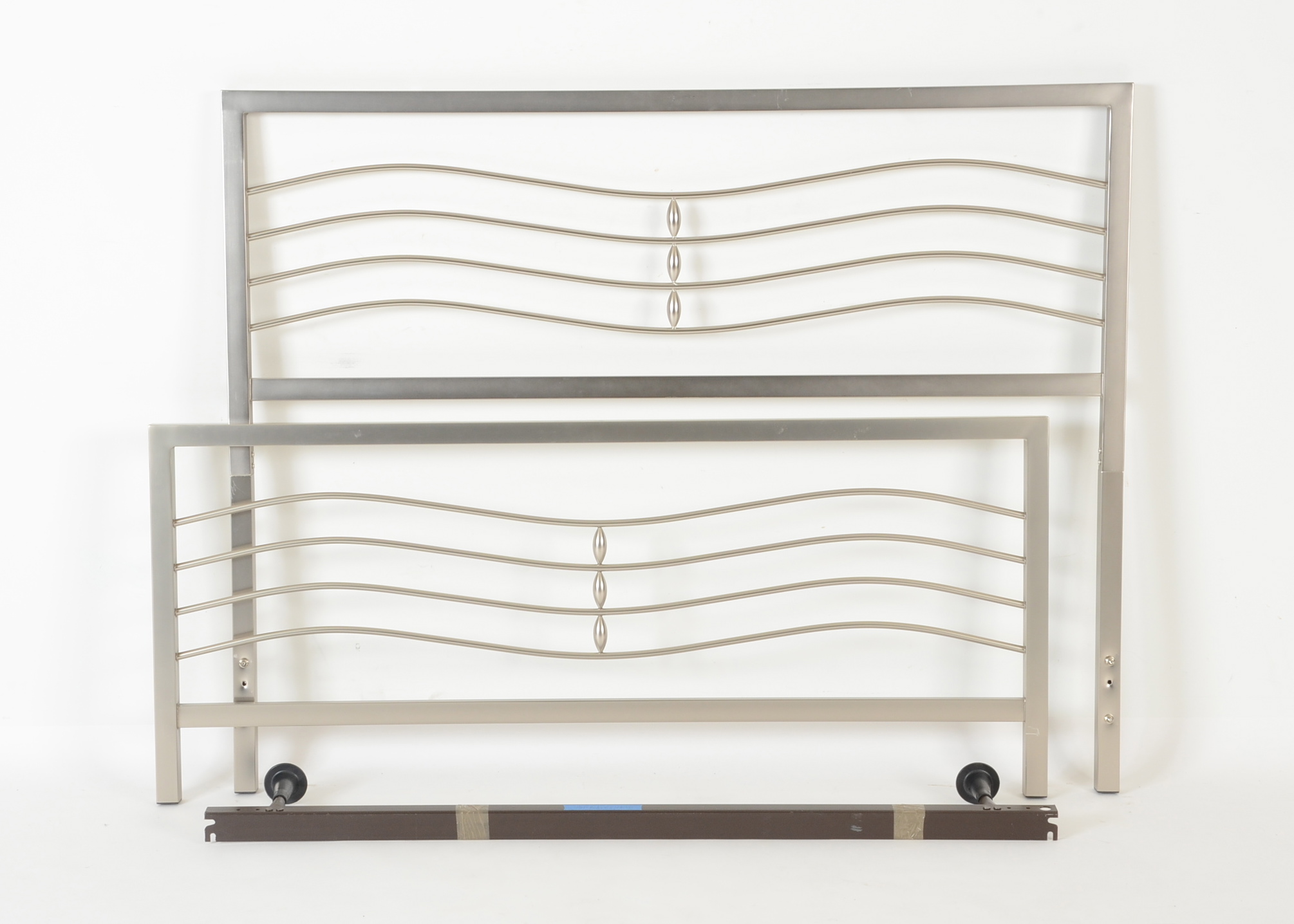 Brushed Nickel Headboard And Matching Footboard Ebth