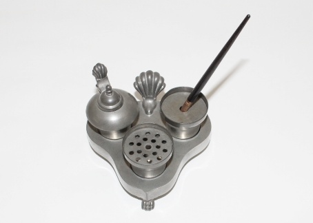 Queen City Silver Co Pewter Desk Set And Aiken Lambert 14k Quill