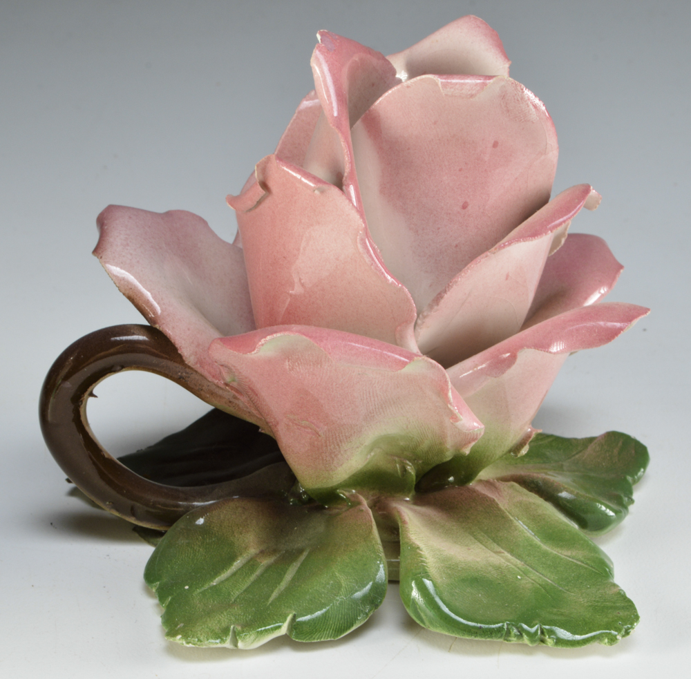 Italian Made Ceramic Flowers and Cockatoo EBTH