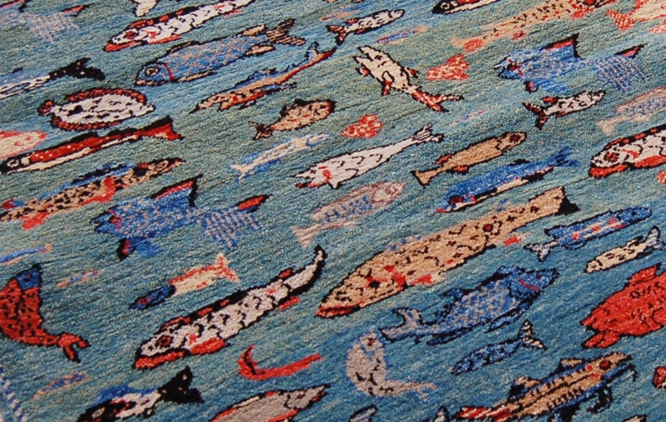 Woven Legends Fish Rug Featured in National Geographic Magazine | EBTH