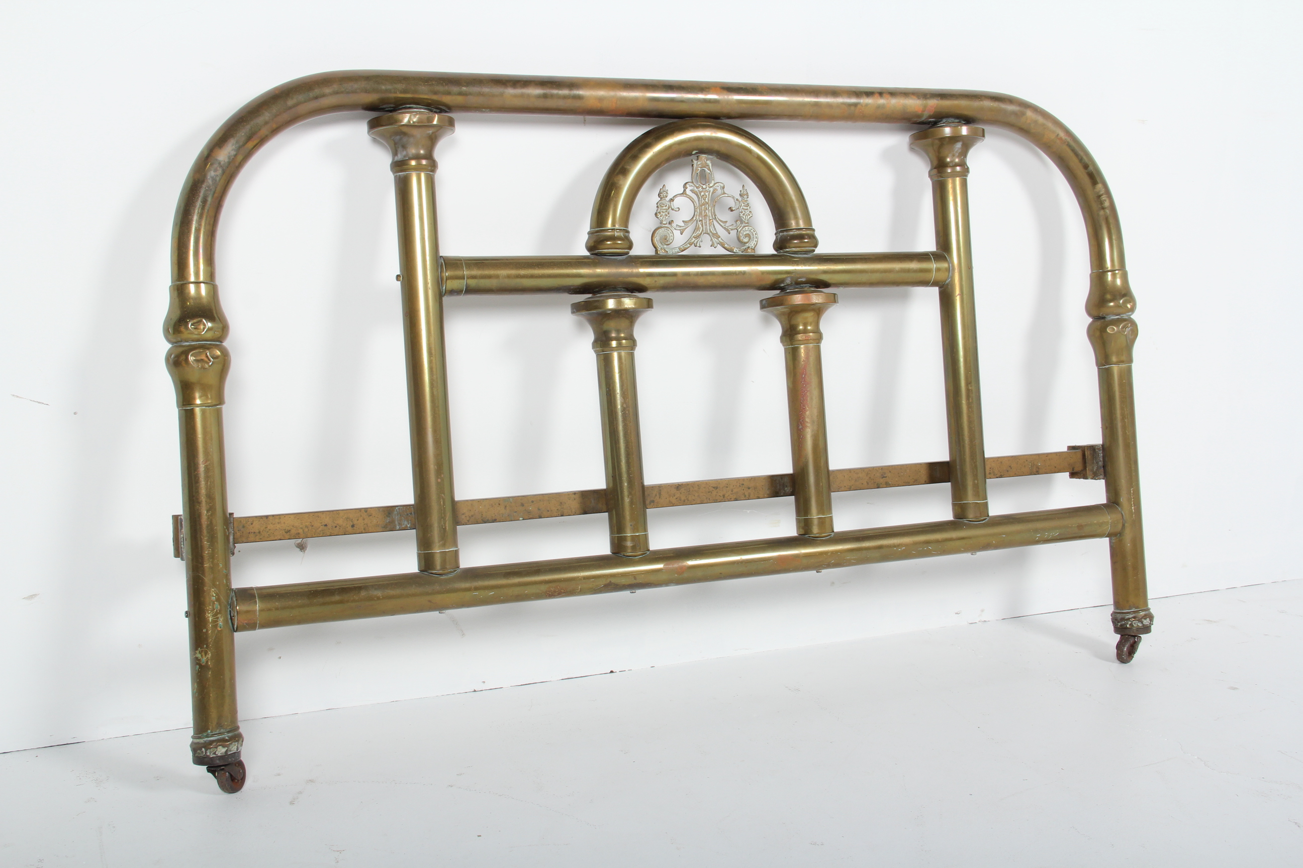 Antique Art Nouveau Brass Bed Headboard and Matching Footboard EBTH