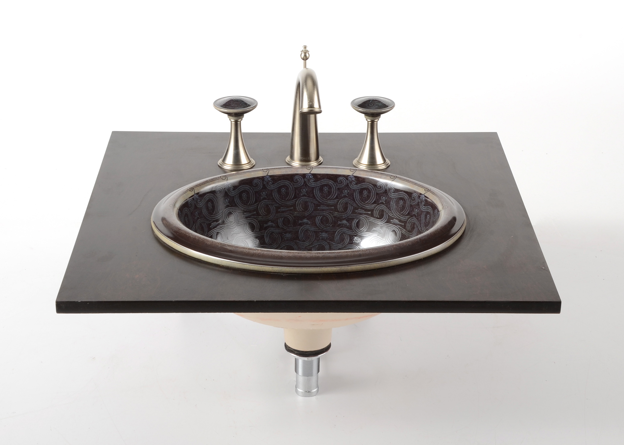 Kohler Serpentine Design Lavatory And Two Handled Faucet