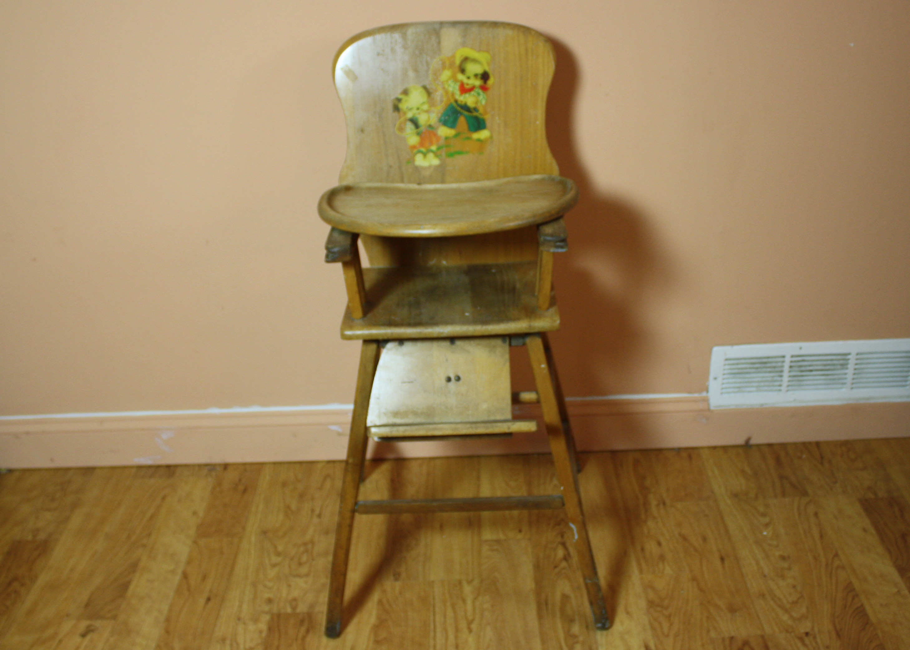 vintage wooden high chair