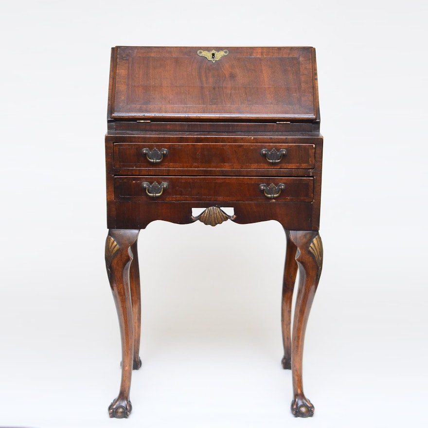 Ladies Antique Slant Top Writing Desk Ebth