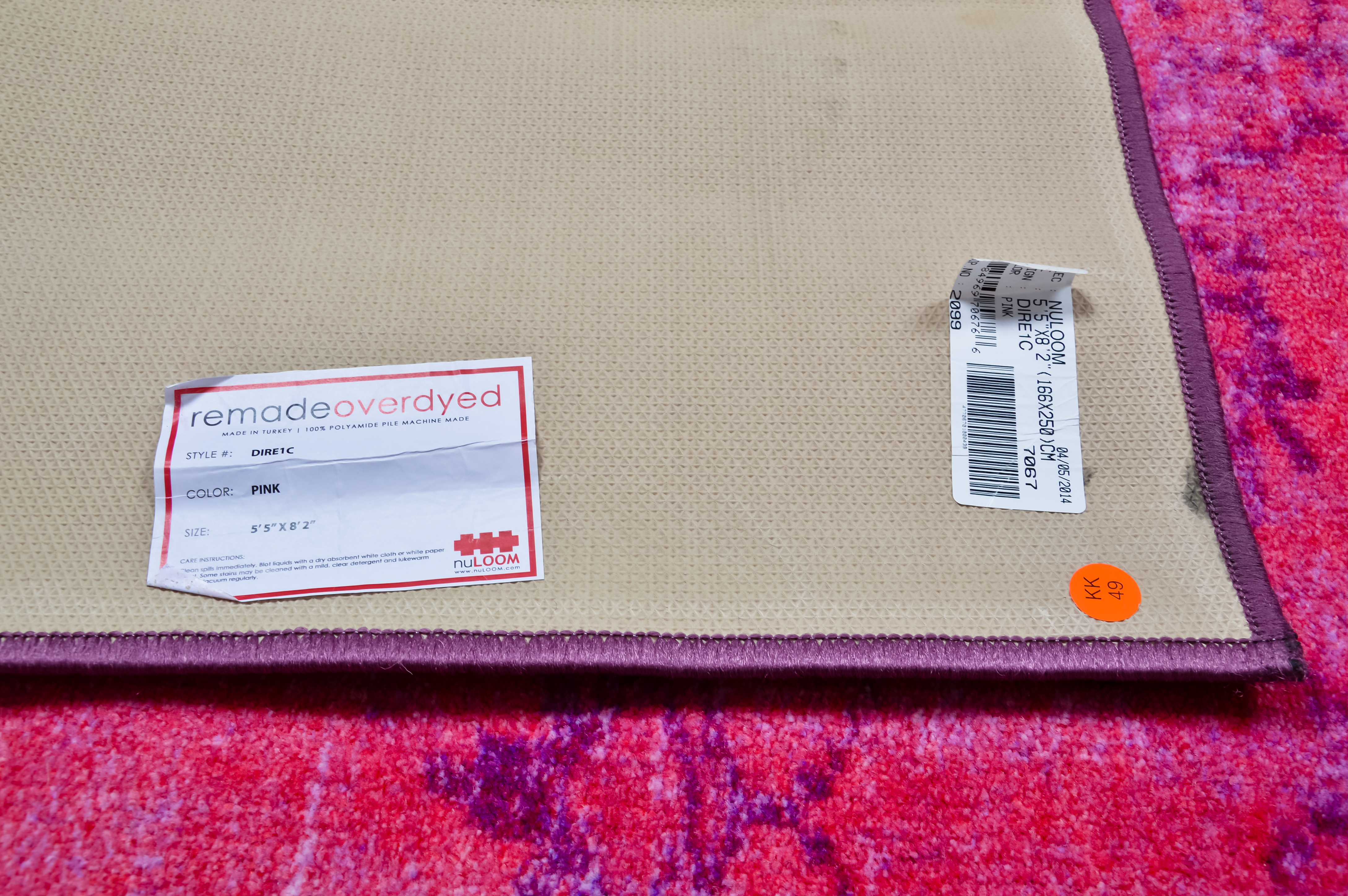 Nuloom Overdyed Magenta Vintage Style Area Rug EBTH