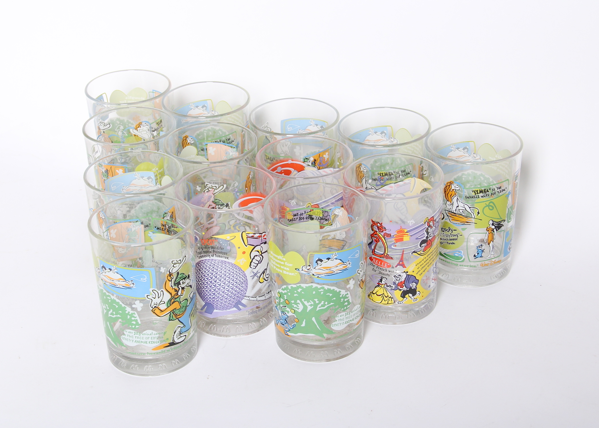 Thirteen Disney Drinking Glasses EBTH