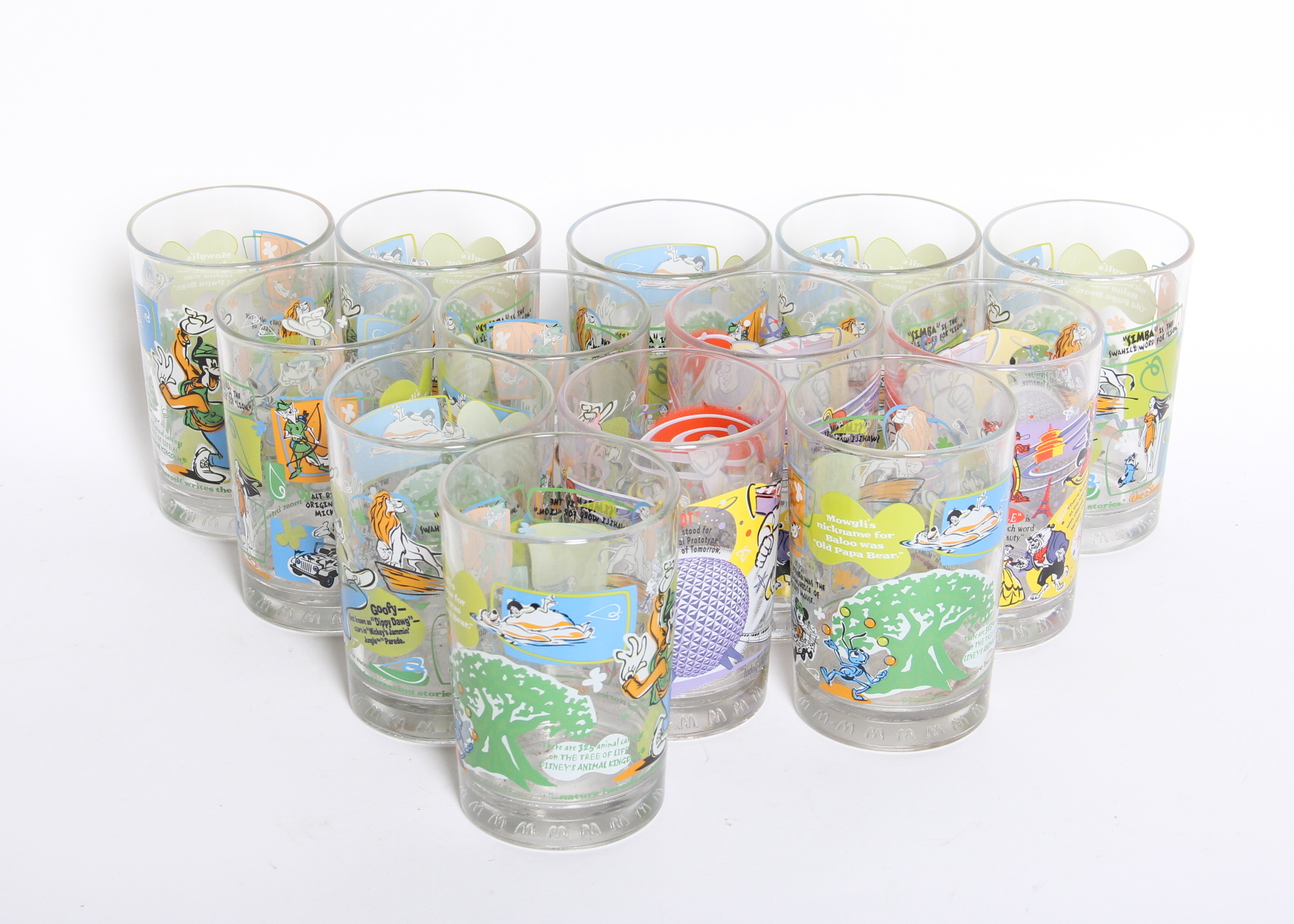 Thirteen Disney Drinking Glasses EBTH