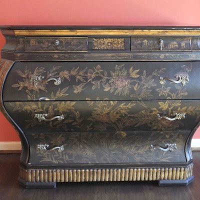 Online Furniture Auctions Vintage Furniture Auction Antique Drexel Heritage Bombe Chest From the Hampshire Series - Online Furniture Auctions Vintage Furniture Auction Antique