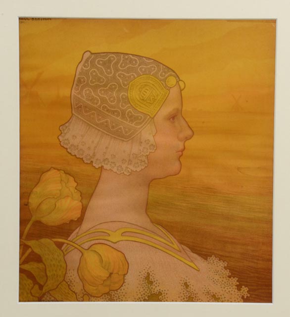 Original Paul Berthon 1901 Lithograph of Queen Wilhelmina EBTH