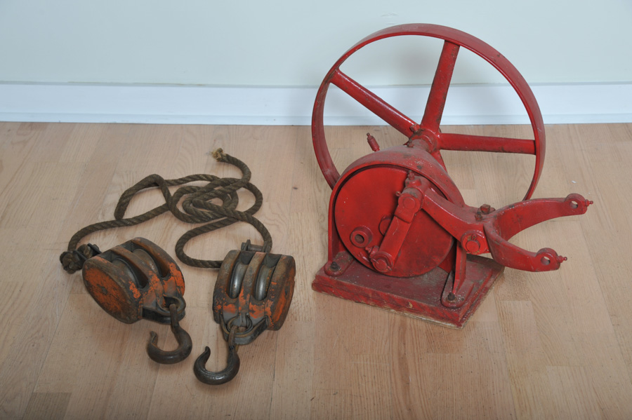 HellerAller Windmill Pump Jack and Wood Pulleys EBTH