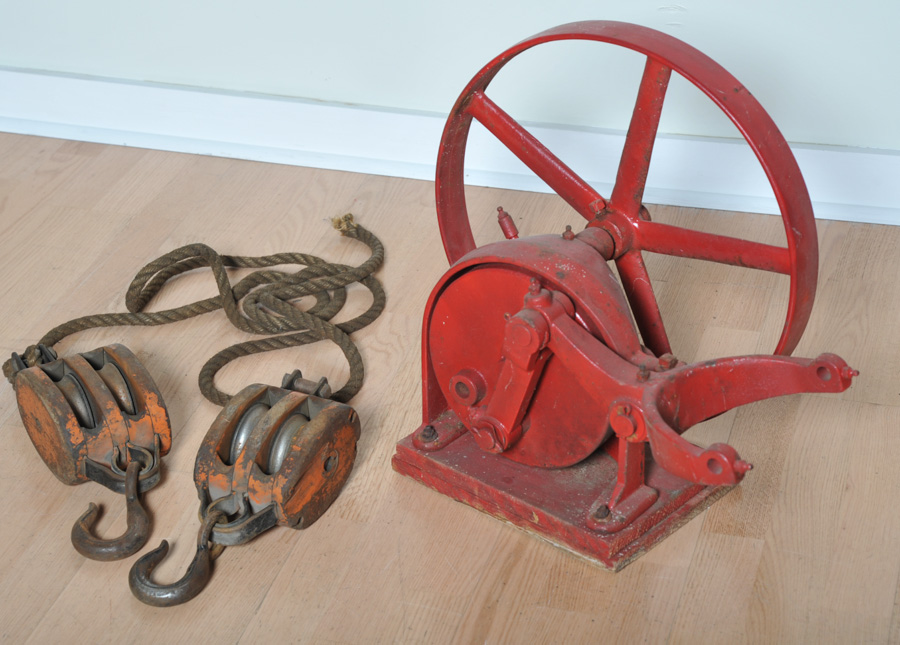 HellerAller Windmill Pump Jack and Wood Pulleys EBTH