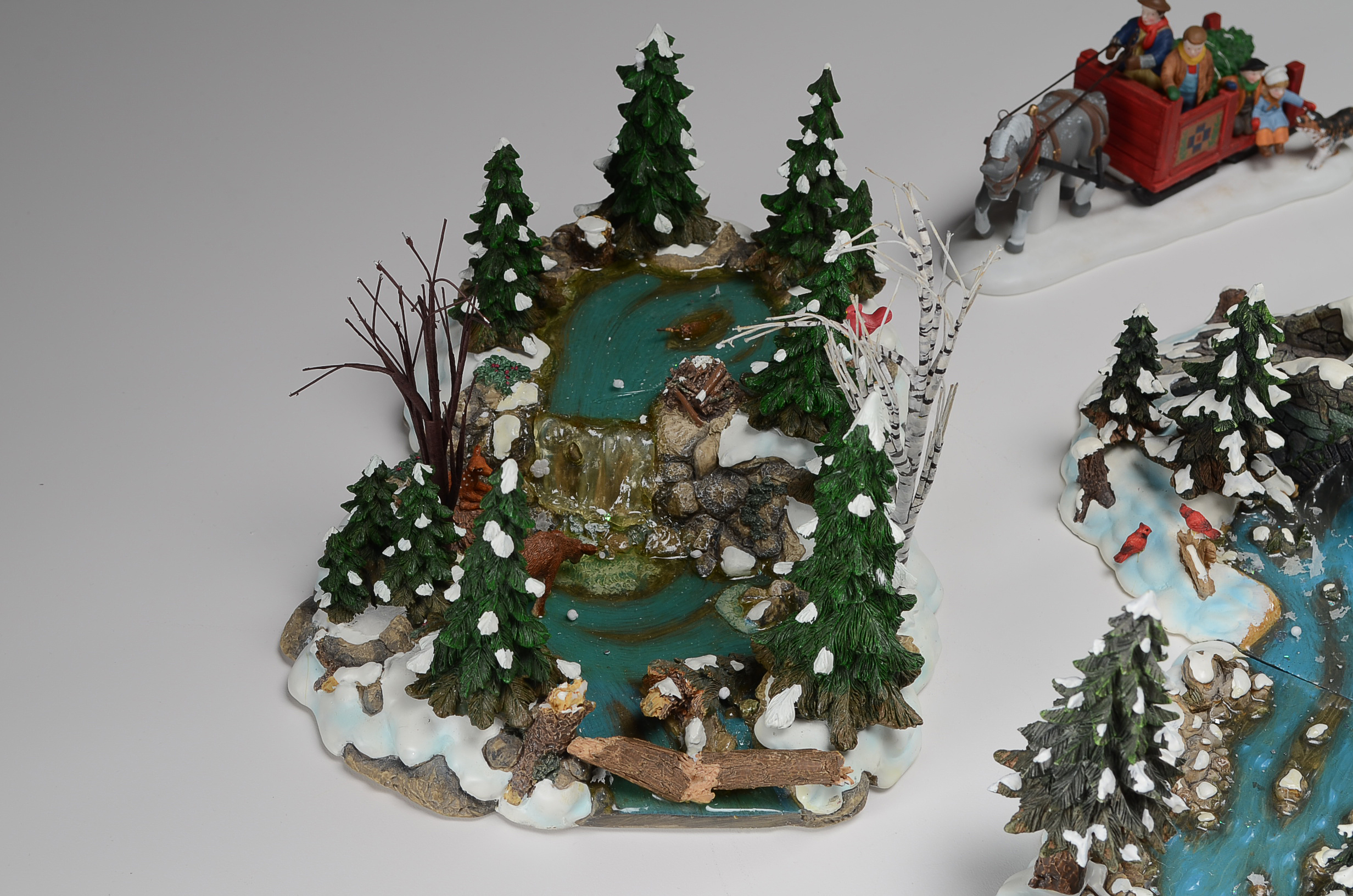 Dept 56 Village Mill Creek Pond Set EBTH