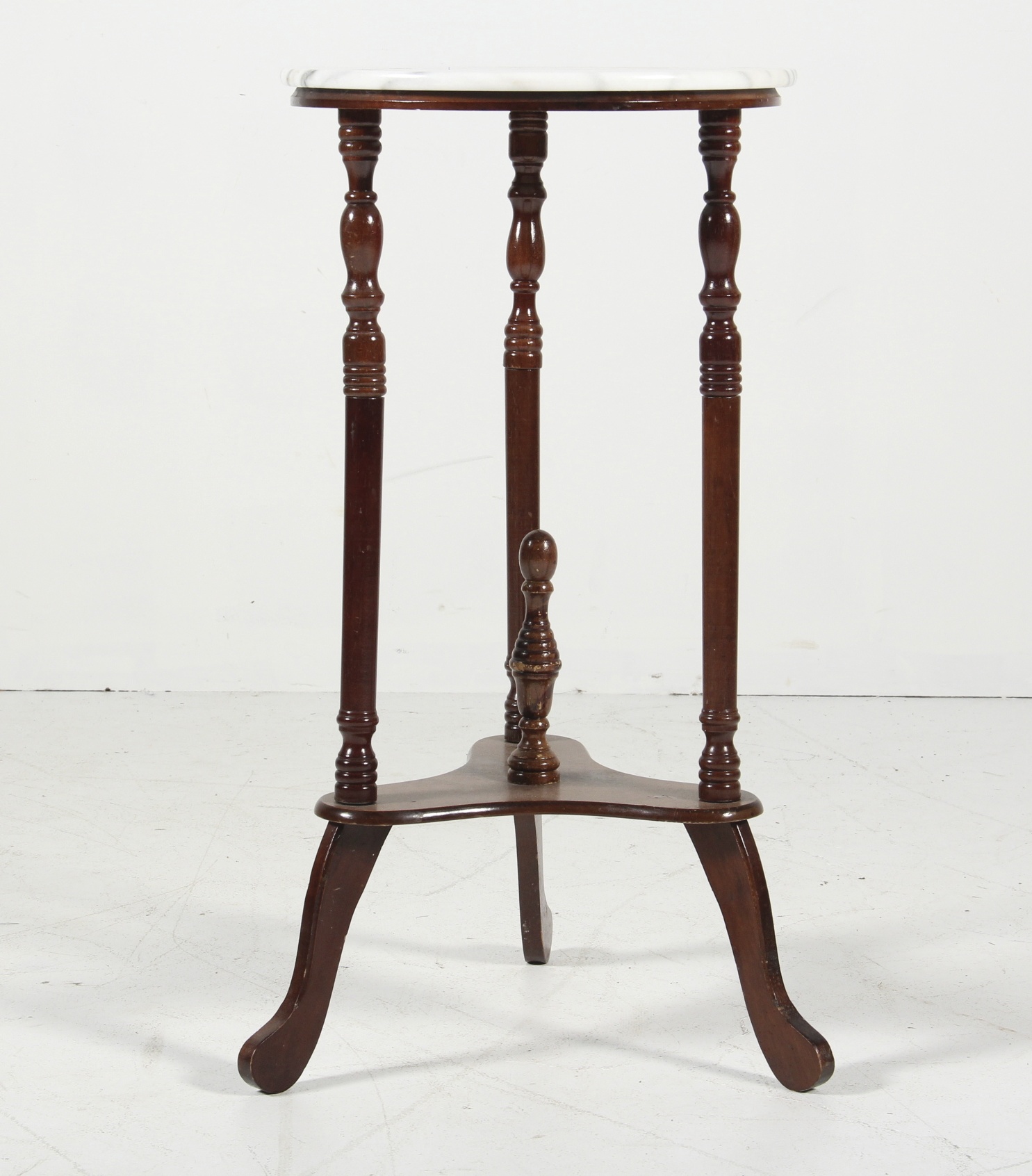Marble and Mahogany Spindle Leg Table | EBTH