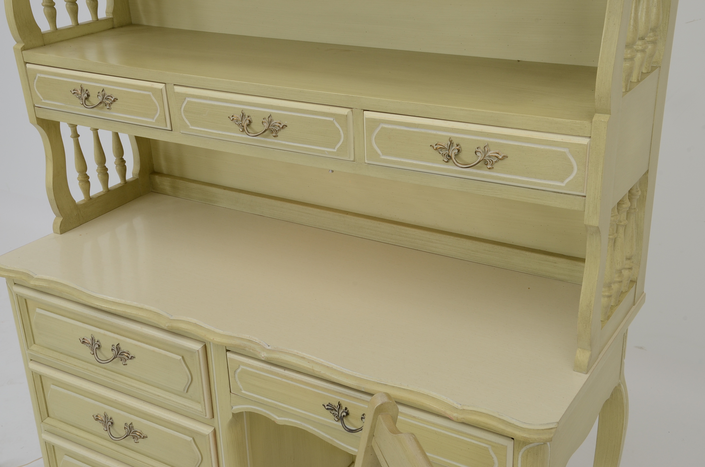 French Provincial Desk with Hutch, Includes Chair EBTH