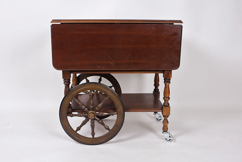 Vintage Wooden Tea Cart on Casters EBTH