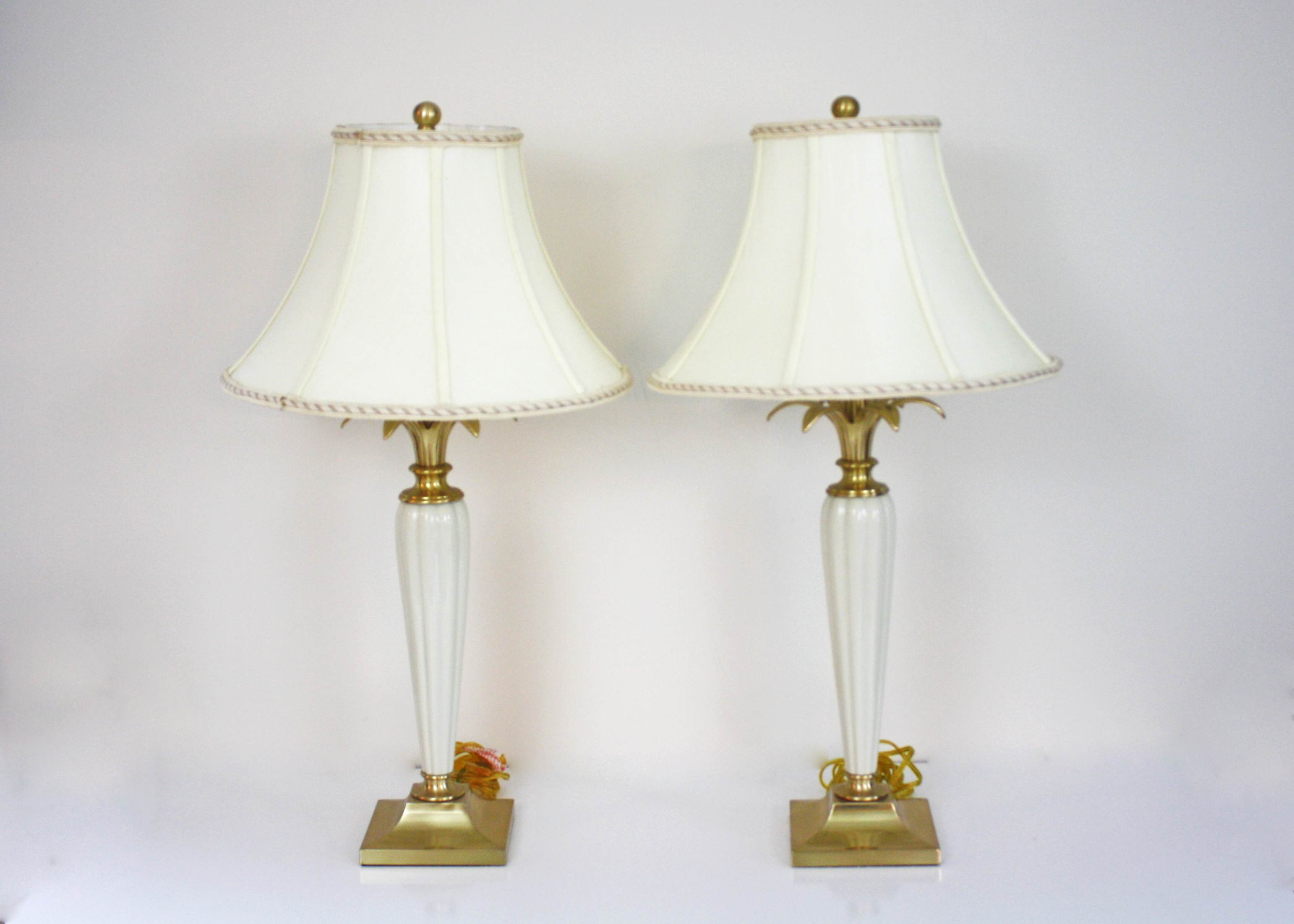 Pair of Lenox Brass and Porcelain Table Lamps EBTH