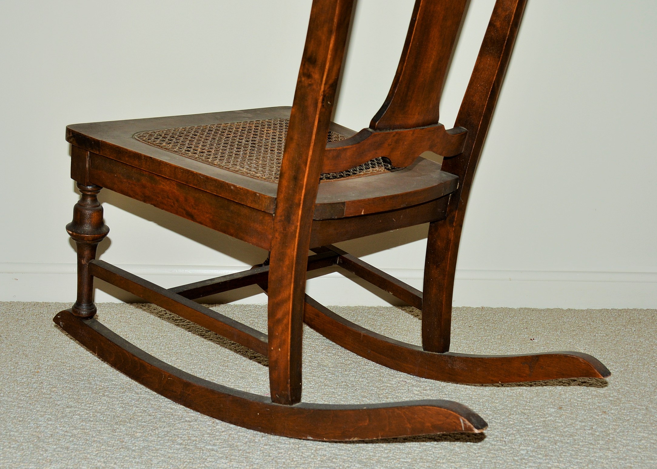 Antique Nursing Rocking Chair with Cane Seat EBTH