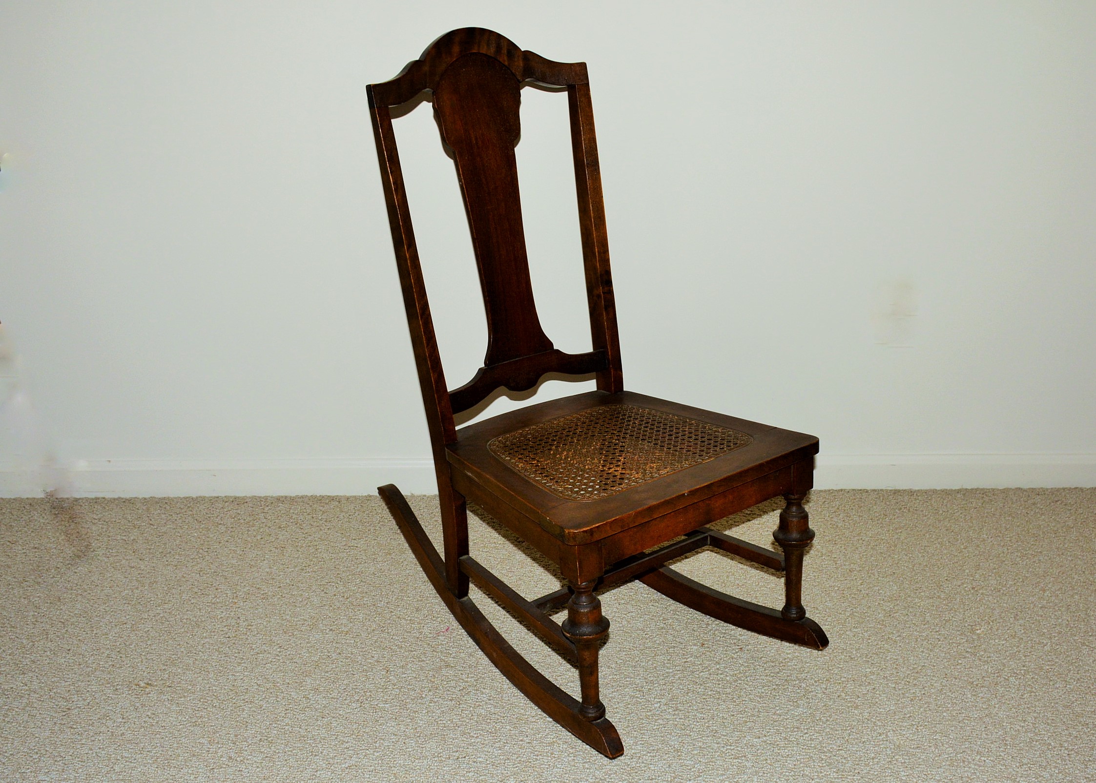 Antique Nursing Rocking Chair With Cane Seat EBTH   DSC 0572 2 .JPG