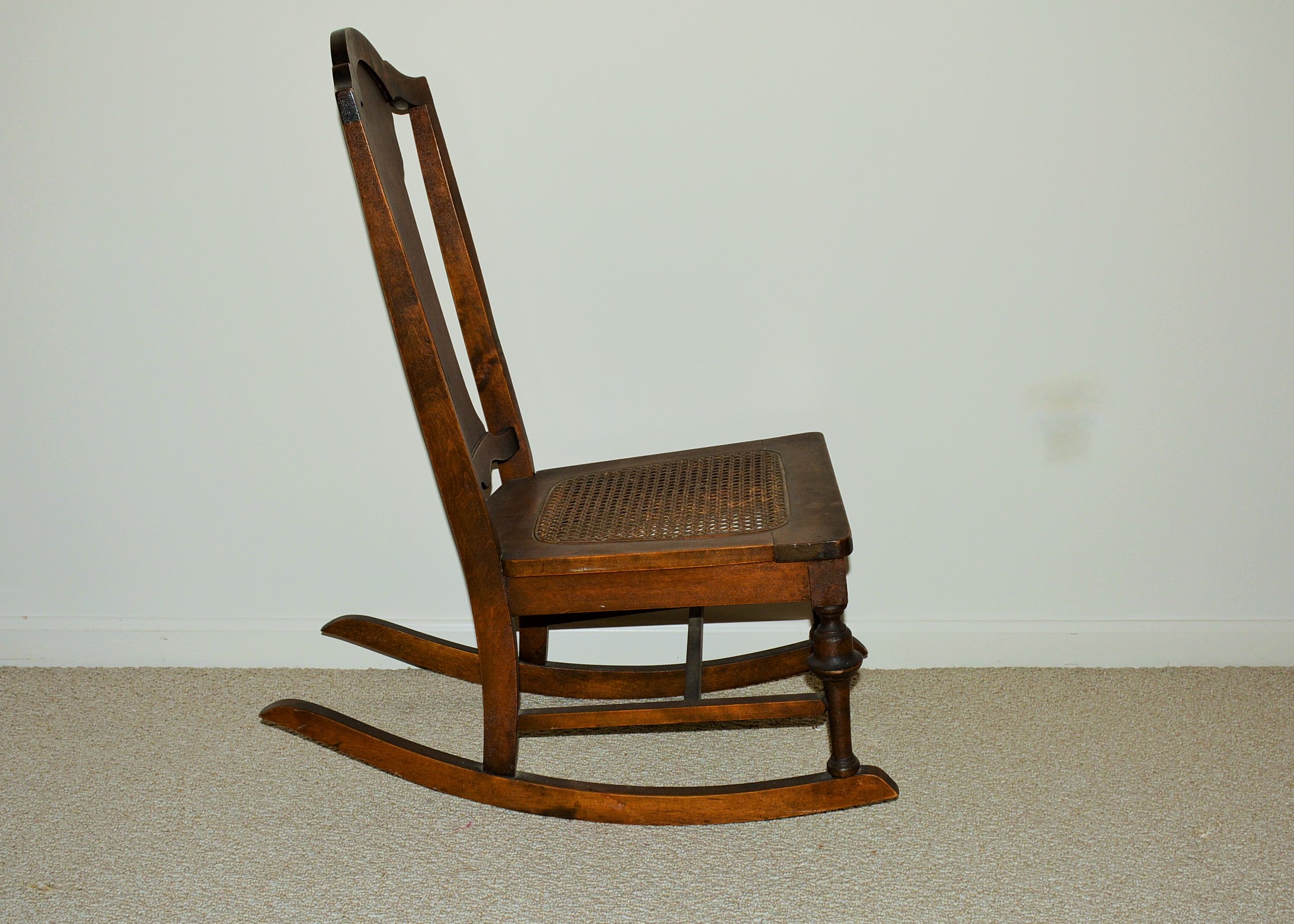 Antique Nursing Rocking Chair with Cane Seat EBTH