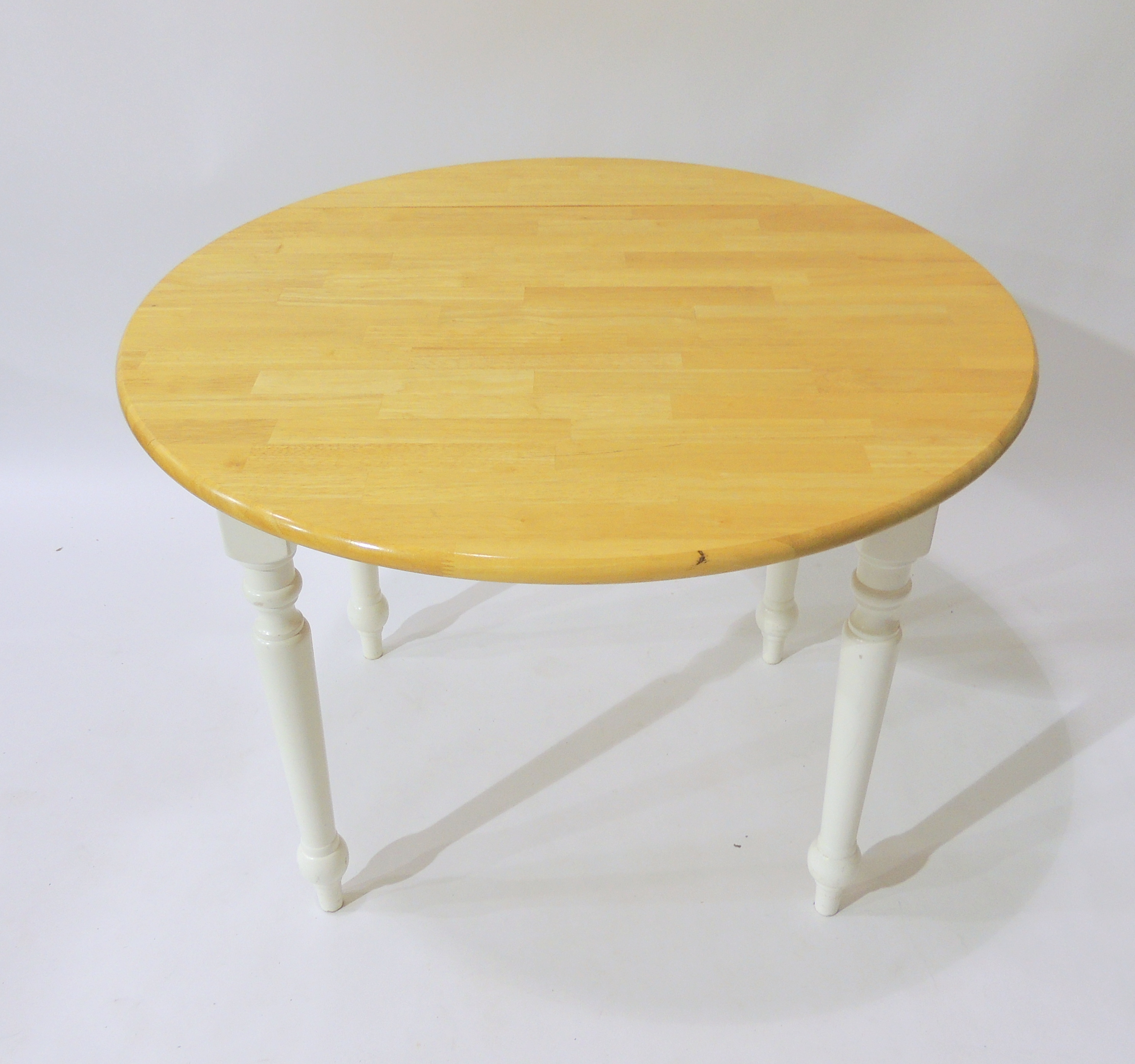 Solid Wood Round Drop Leaf Dining Table EBTH