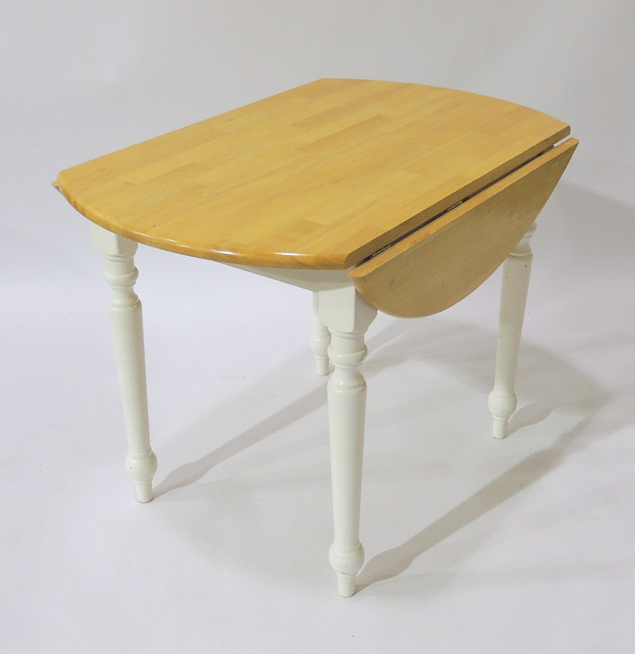 Solid Wood Round Drop Leaf Dining Table EBTH