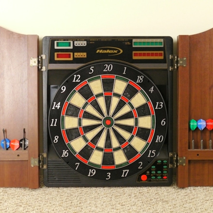 Halex "Epsilon" Electronic Dart Board in Wood EBTH
