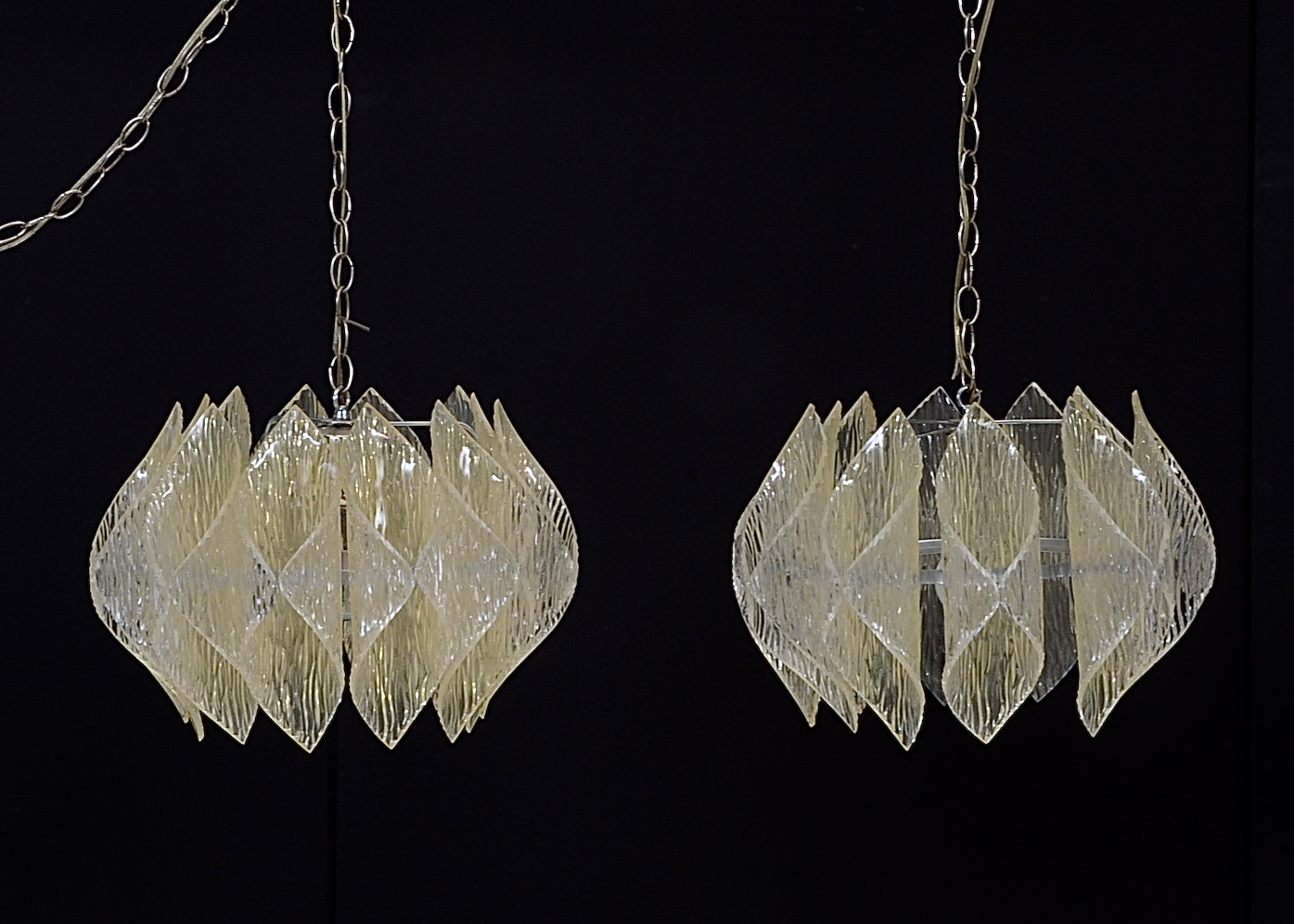 Mid Century Modern Folded Lucite "Origami" Ceiling Light Fixture EBTH